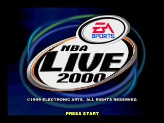 NBA Live 2000 title screen for Nintendo 64